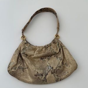 Kate Spade gold snakeskin printed shoulder bag